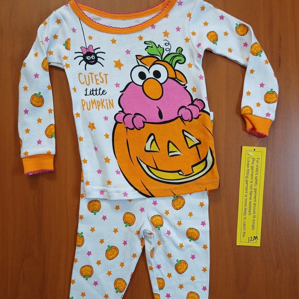 Sesame Street Cutest Little Pumpkin 2pc Pajama Set - 12M